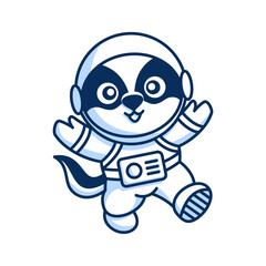 cute animal astronaut cartoon illustration icon vector