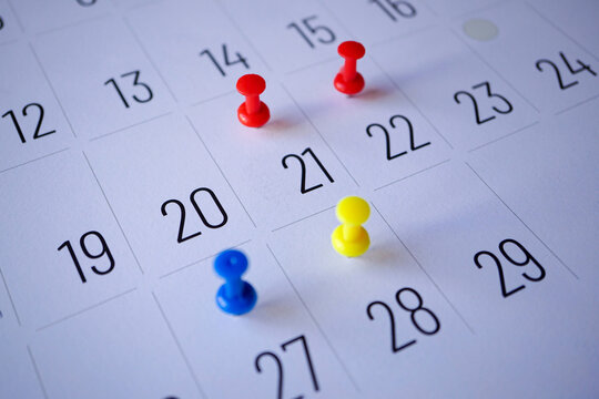 days of the month in the calendar
