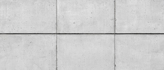 Concrete construction. Gray concrete wall with horizontal and vertical seams.