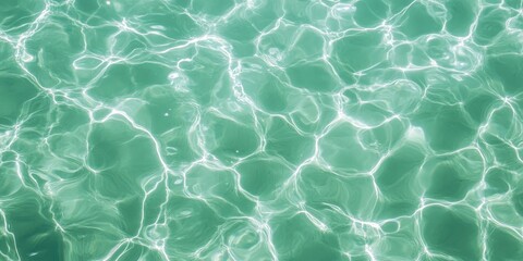Stunning Close-up Aqua Marine Water Texture, Shimmering Light Reflections on Crystal Clear Ocean Surface.