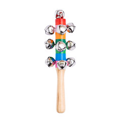 Wooden Bell Rattle: Handcrafted Musical Instrument for Kids