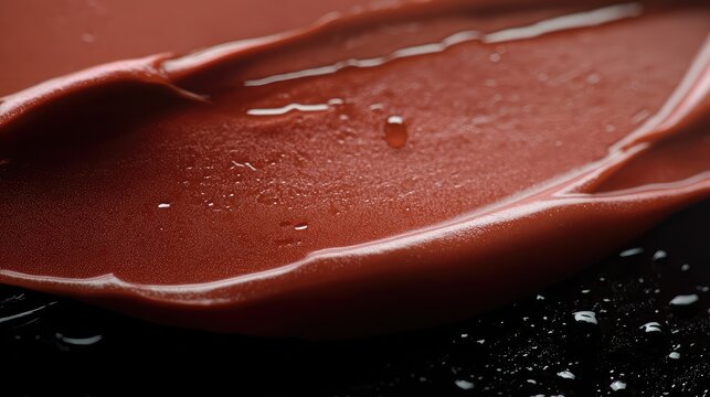 A close-up of a creamy lipstick tip with visible texture and shine, 8k, realistic, full ultra HD, high resolution, cinematic photography