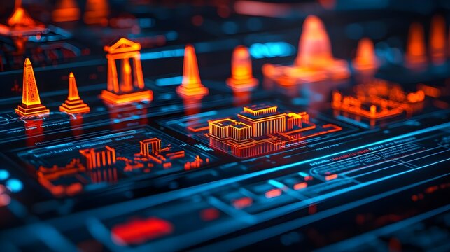 futuristic cityscape: digital architecture - cyberpunk