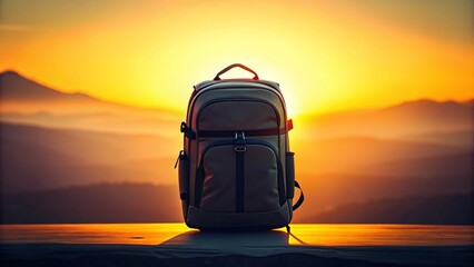 Backpack Silhouette: Thin Line Flat Color Silhouette Photography