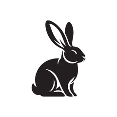 bunny silhouette vector line art logo design