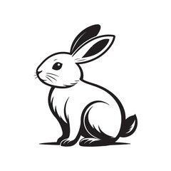 bunny silhouette vector line art logo design