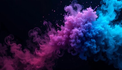 Abstract Duotone Explosion Smoke Stock Illustration for Design