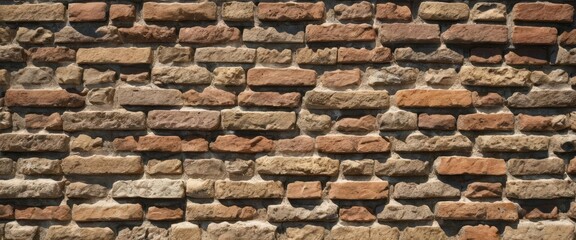 Rustic stone brick wall with textured surface detail.