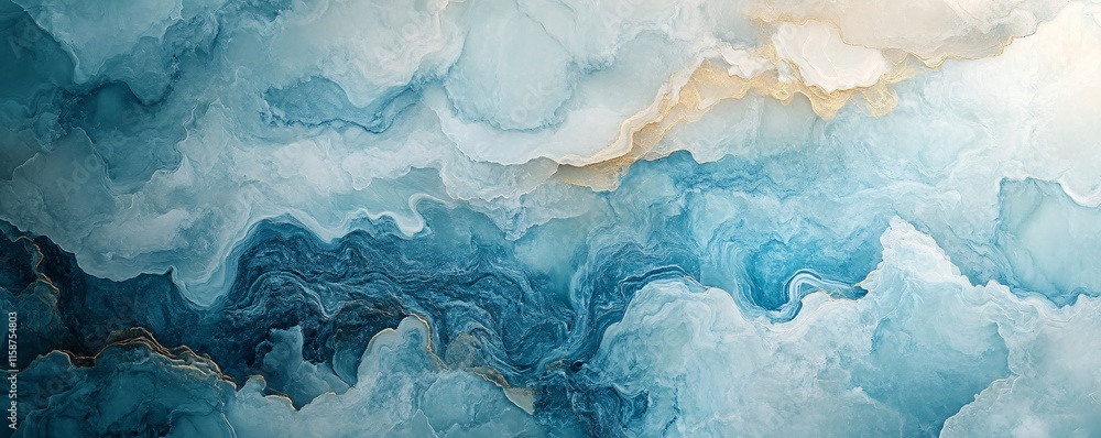 Aufkleber blue and gold marble texture creating a stunning visual effect