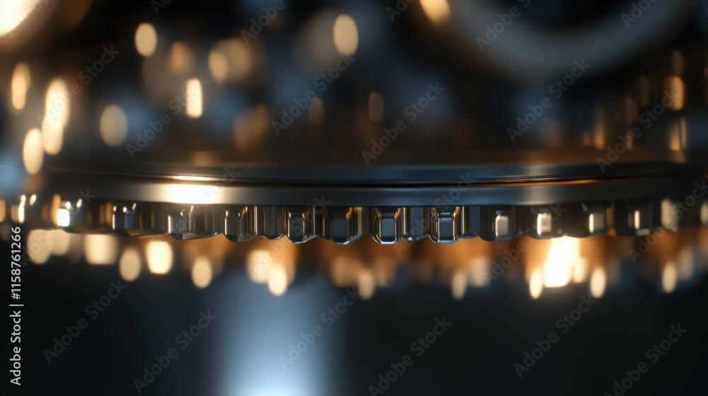 Aufkleber macro shot of heavy duty gearbox showcasing intricate gears and mechanical details. image captures p