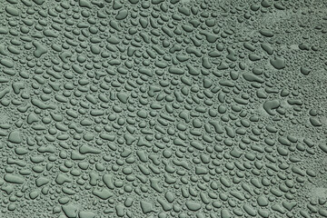 Accumulation of large water drops on a gray surface - Background