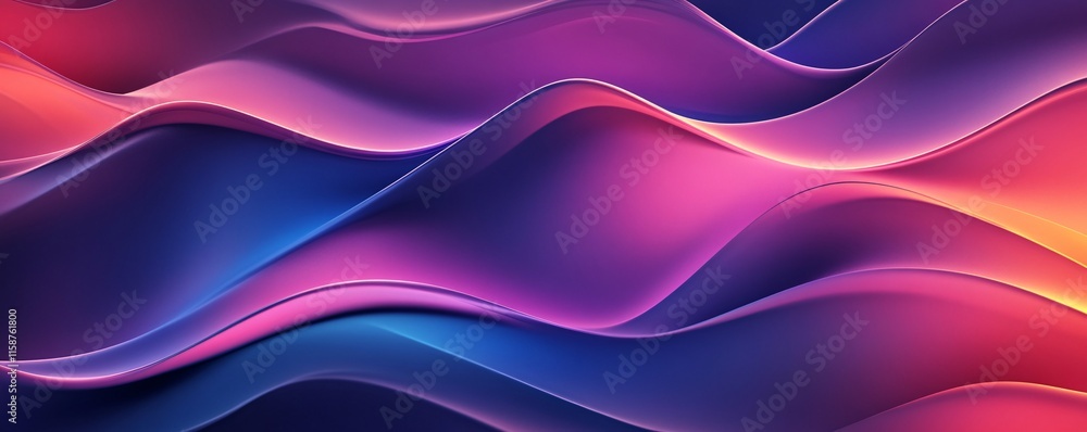 Aufkleber colorful abstract waves flowing smoothly in vibrant pattern
