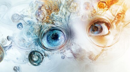 Observing 4th dimension a Japanese physicist explores time as a tangible force quantum theory metaphysical concepts abstract dystopian art white background SEO optimized