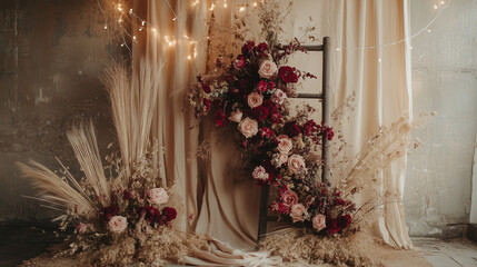 Photoshoot Backdrop Digital Backdrop | Fine Art Curtain Wall Textures for Studio Photography | Elegant Photoshoot Background and Overlay Design	
