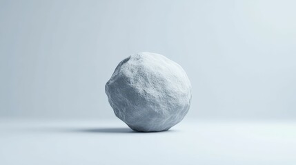Fototapeta premium 3d asteroid icon in minimalist design soft grey tones round shape artistic environment abstract viewpoint