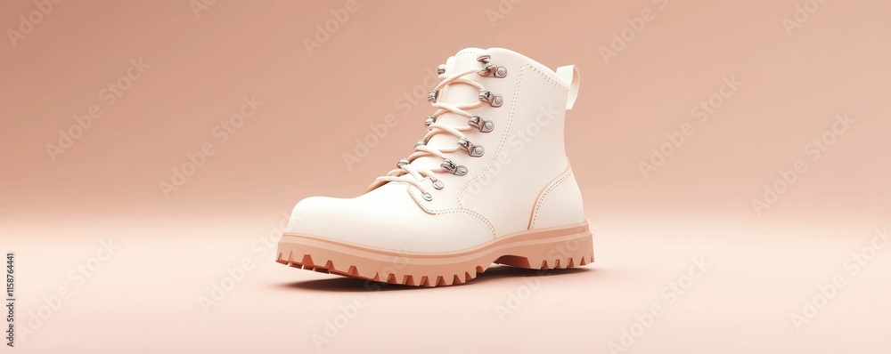 Aufkleber 3d minimalist boot icon design studio setting graphic visuals soft tones modern aesthetic