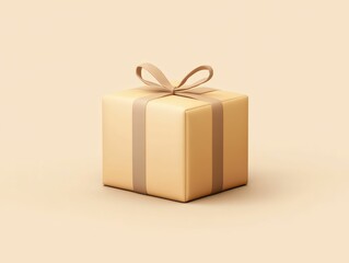 3d delivery box icon minimalist design soft muted tones modern aesthetic studio environment digital illustration