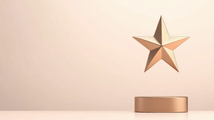 Fototapeta premium 3d minimalist winners plaque icon award ceremony digital design studio professional concept