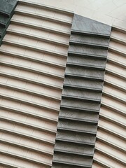 Futuristic Escalator with Skylight and Geometric Design