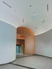 Minimalist Curved Hallway in Modern Architecture