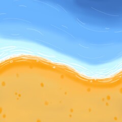 illustration of a beach with waves © Widia