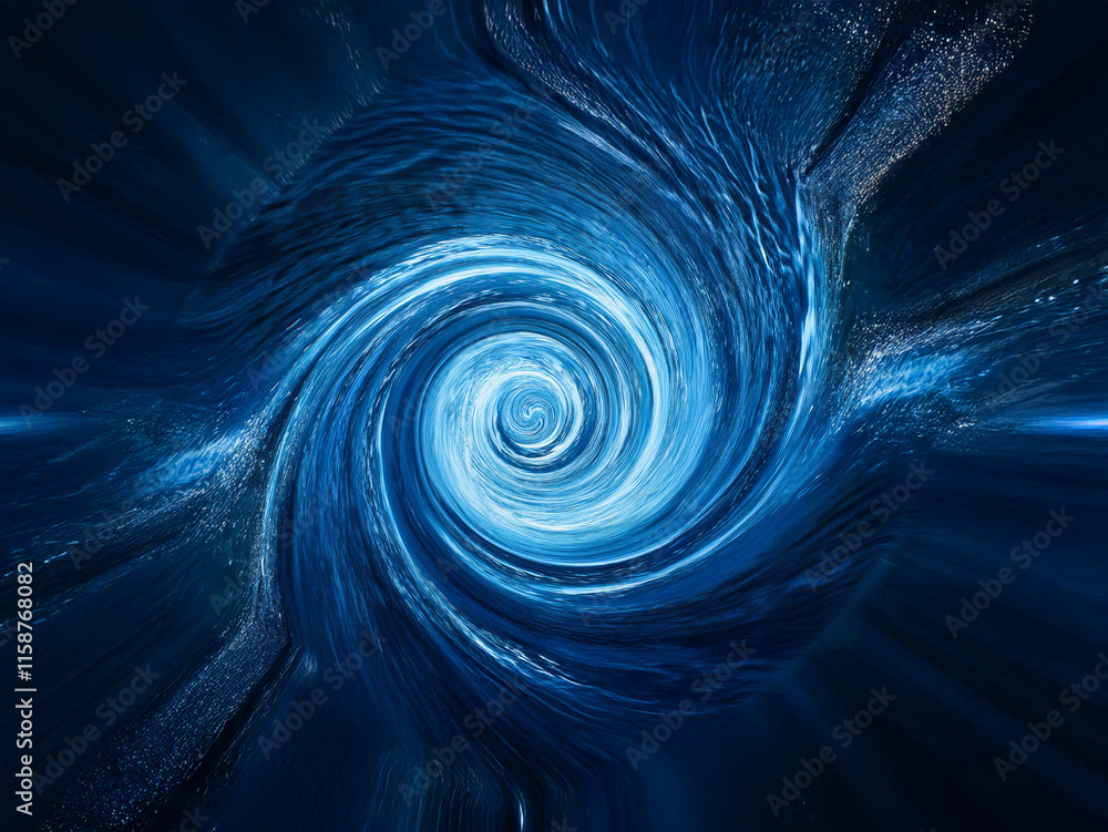 Aufkleber A mesmerizing swirling vortex of deep blues and luminous white light, creating an illusion of depth and cosmic energy.  It evokes a sense of mystery and infinite space.