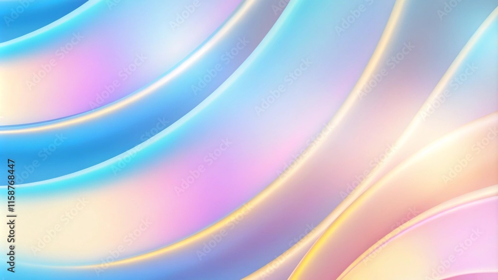 Poster pastel colored holographic abstract texture background as liquid waves of silk in vibrant neon color