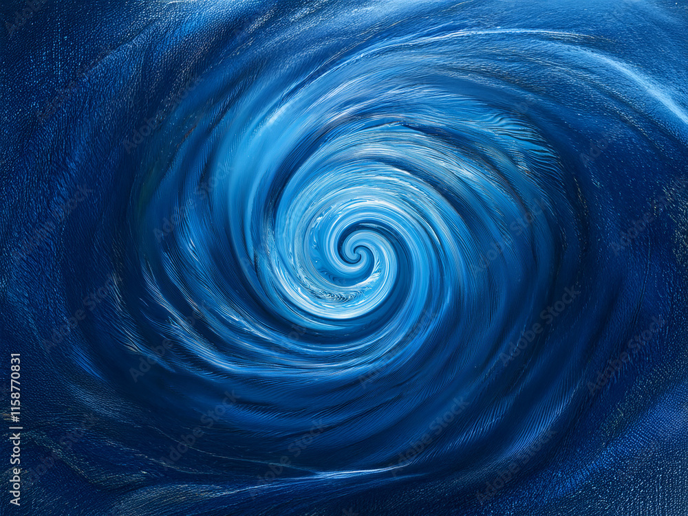 Aufkleber A mesmerizing abstract swirl of deep blues and lighter shades creates a hypnotic vortex effect, resembling a cosmic whirlpool or ocean current.  The texture is smooth with subtle variations in tone.