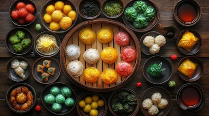 A Colorful Array Of Delicious Steamed Dumplings
