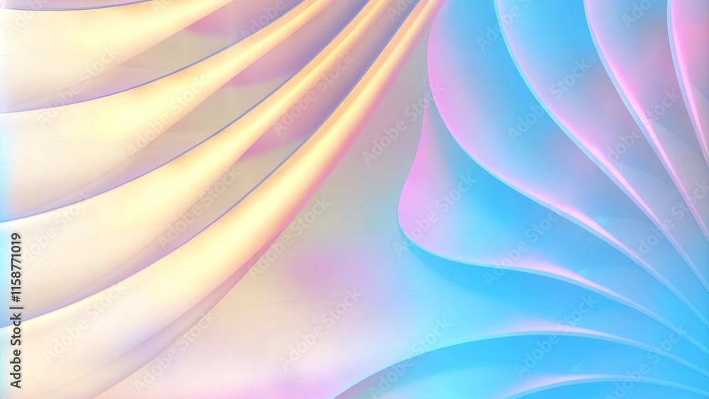 Poster pastel colored holographic abstract texture background as liquid waves of silk in vibrant neon color