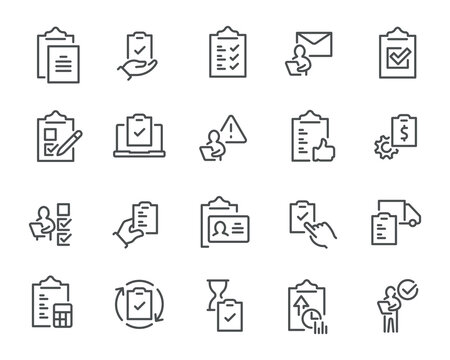 A creative set of vector icons for notepad, clipboard and file holder is easy to use.