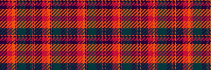 Manufacture background seamless tartan, cowboy plaid fabric check. Ethnicity pattern texture vector textile in dark and bright colors.