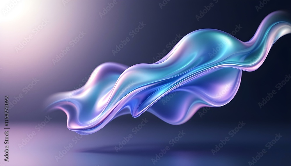 Poster pastel colored holographic abstract texture background as liquid waves of silk in vibrant neon color