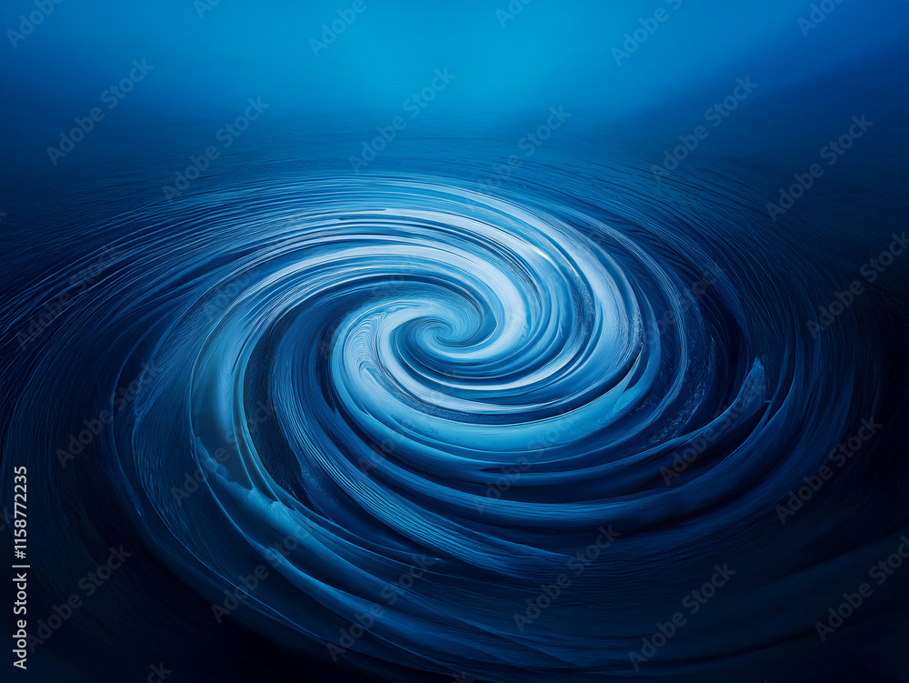 Poster a mesmerizing vortex of swirling blues, creating an illusion of depth and movement. the shades range