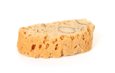 Traditional Italian almond biscuit (Cantucci) isolated on white