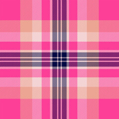 Spanish seamless texture tartan, quilt pattern textile vector. Close-up plaid background check fabric in pink and light colors.
