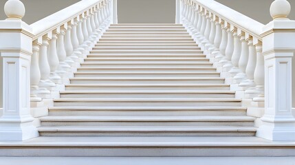Elegant White Staircase Design with Detailed Banister and Steps