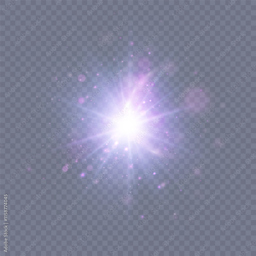 Poster bright glowing light effect bright glare. effect of glowing light rays distortion light lens. beauti