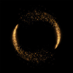 Bright magic light effect of bright comet glow. Glowing ring circle star dust, shiny sparkles magic starlight for web design and illustration. © MAKSYM