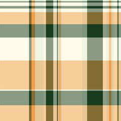 Ornamental textile texture pattern, content tartan check plaid. Commerce background fabric seamless vector in pastel and amber colors.