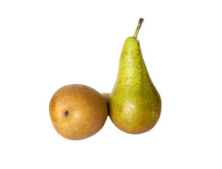 Fresh juicy pears isolated on white background.