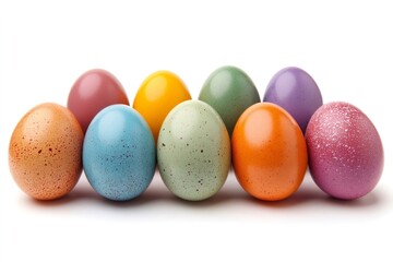 Colorful easter eggs row representing spring festivities