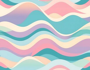 Pastel Waves Abstract Colorful Background Design