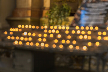 Burning candles in the church