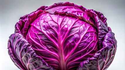 Obraz premium Close-up of red cabbage, highlighting a rule of thirds AI photo's design.