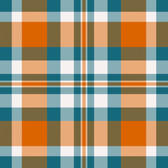 Handsome pattern background vector, post textile plaid fabric. Pyjamas texture seamless tartan check in pastel and orange colors.