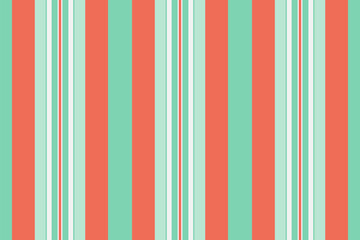 Kive fabric stripe seamless, picture texture vertical background. Sustomizable textile lines pattern vector in mint and white colors.