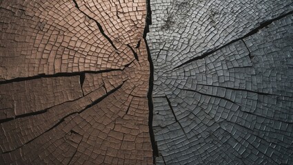 Fototapeta premium Contrasting Cracked Wooden Surface with Natural Textures