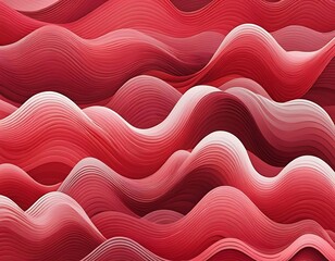 Abstract Red Layered Wave Pattern Design