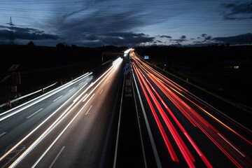 Long time exposure of German Autobahn / Langzeitbelichtung Autobahn